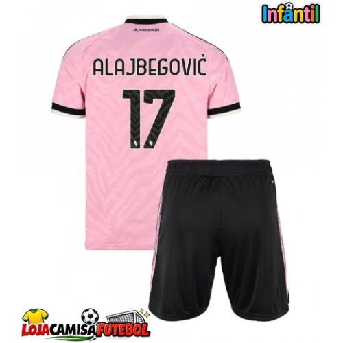 Camisa de Futebol Juventus Kerim Alajbegovic #17 Equipamento Secundário Infantil 2026-27 Manga Curta (+ Calças curtas)